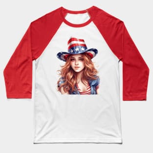 4th of July Girl #2 Baseball T-Shirt